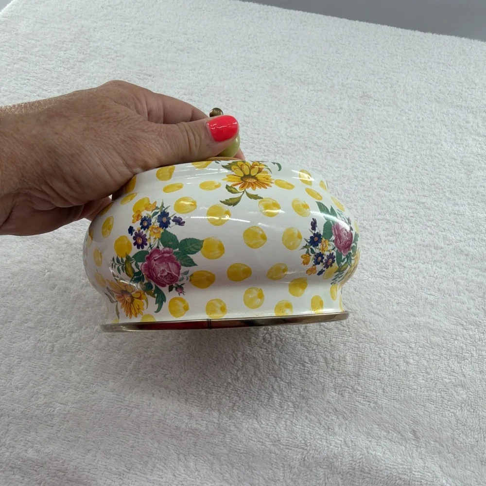 MacKenzie-Childs Bathing Hut Buttercup Enamel Dome Lid Replacement 5